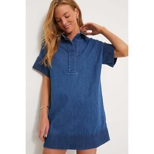 TUCKERNUCK Denim Trapunto Stitch Sofia Shirt Dress Size XXL NWT